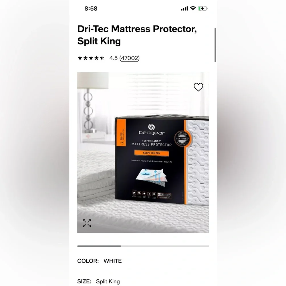 Split king mattress protector